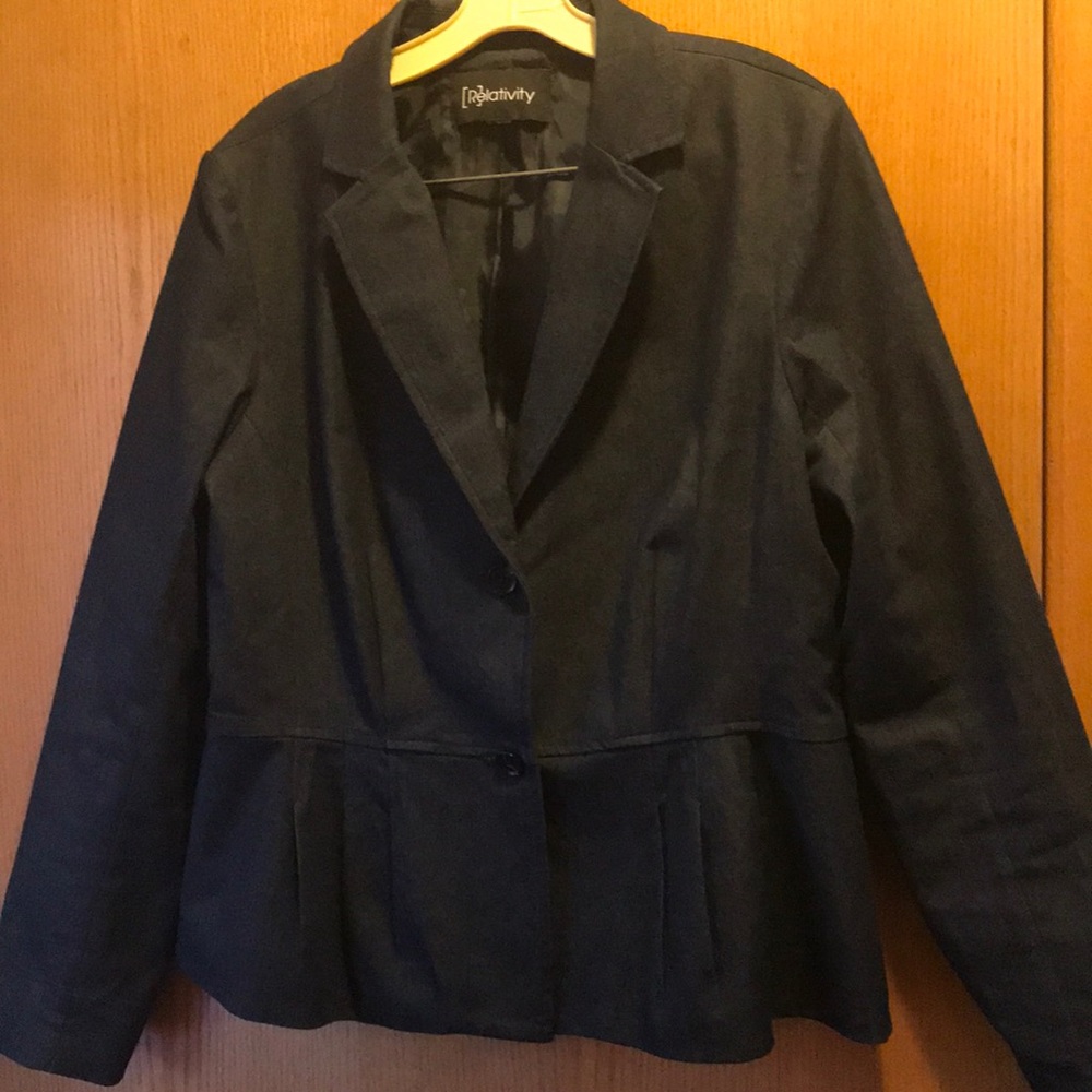 Denim blazer and pants suit